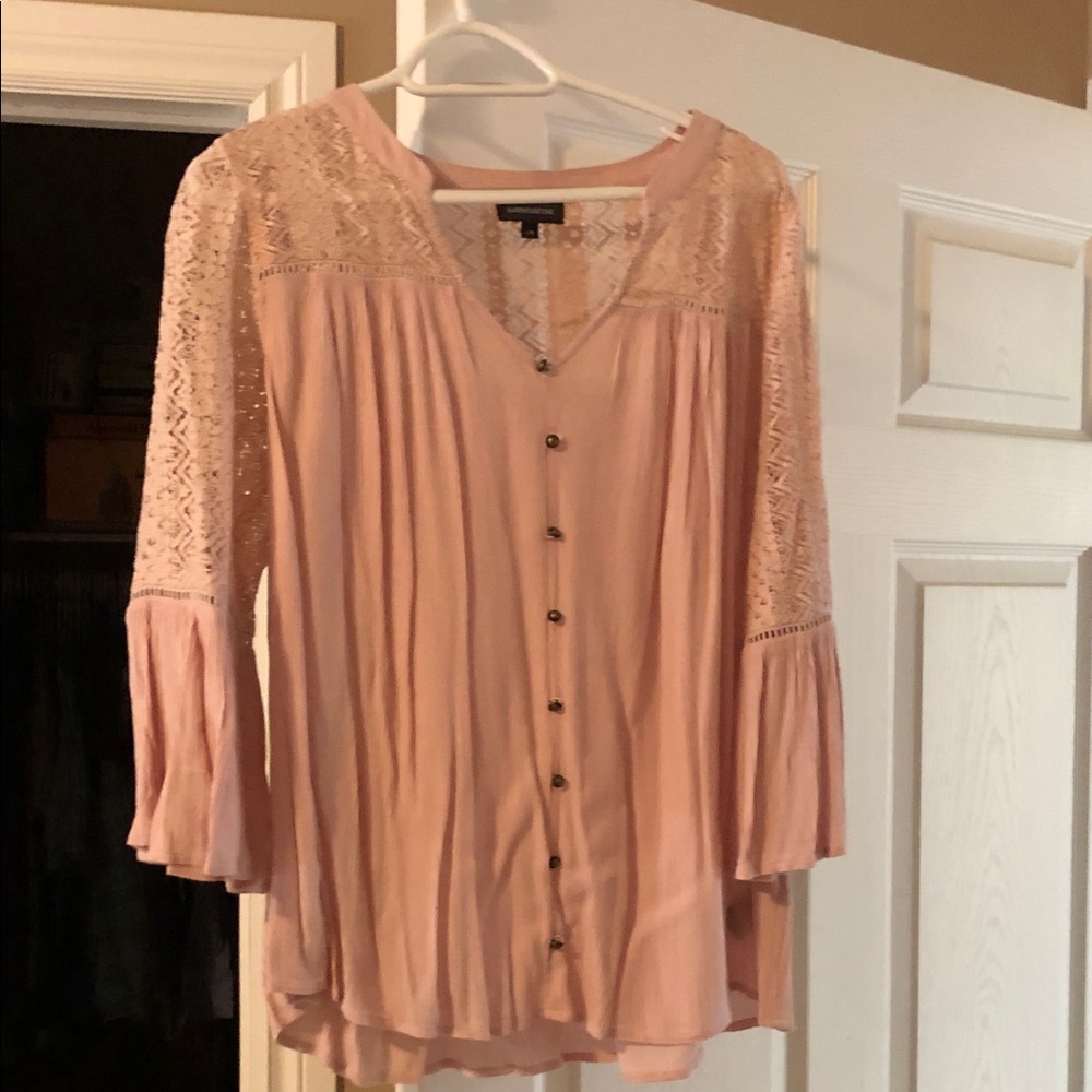 Women's Pink Lace Blouse